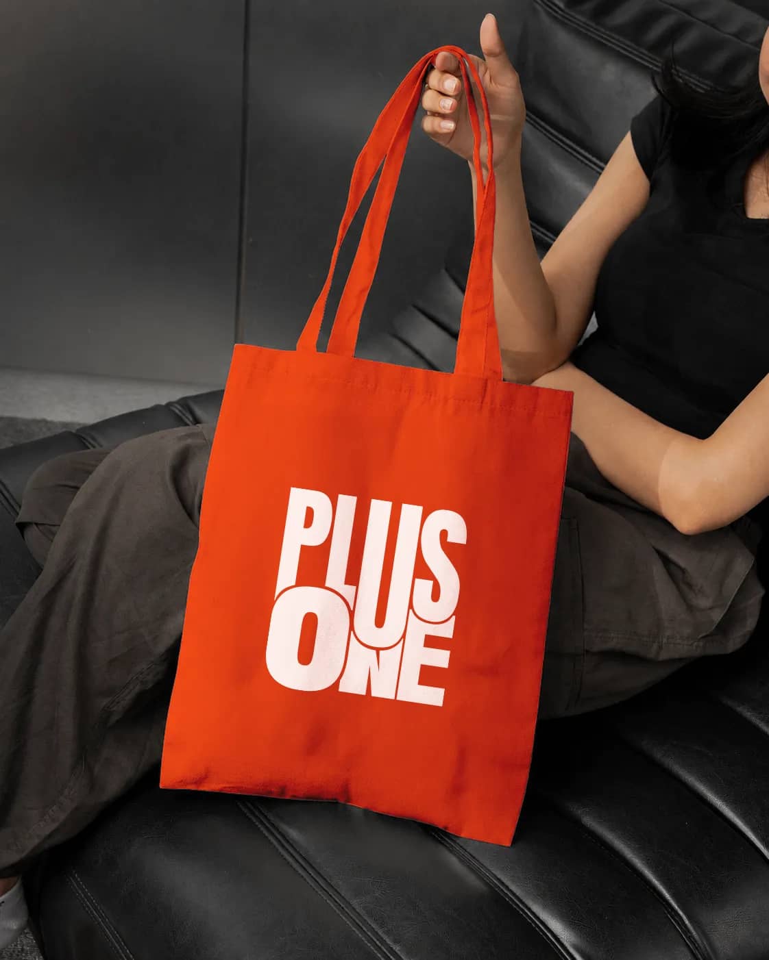 Orange Plus One tote bag